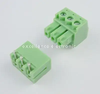 

10 Pcs 3.81mm Pitch 3 Pin Angle Screw Pluggable Terminal Block Plug Connector