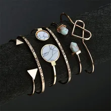 6 шт./компл. Bijoux Модные Винтажные мраморные браслеты в форме