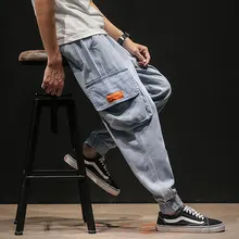 Высококачественные мужские брюки большого размера с большим карманом, джинсы-шаровары для бега Харадзюку, спортивные брюки в стиле хип-хоп размера плюс M-5XL