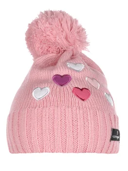 

Knitted hat with pompon and embroidery