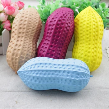 

4 Colors Squeeze Peanut Slow Rising Squeeze Phone Straps Ballchains Decompression Squeeze Toys Anti Stress Ball to Kids Adults