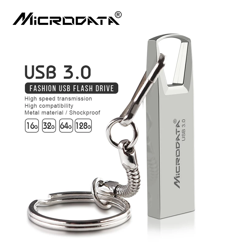 Высокоскоростная USB 3 0 металлическая Флешка 16 ГБ 32 64 Гб 128 Водонепроницаемая usb