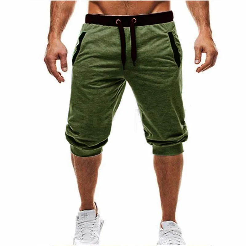 Теплые Брендовые мужские шорты до колена, Цветные Лоскутные Спортивные Повседневные шорты-бермуды roupa masculina - Цвет: 4