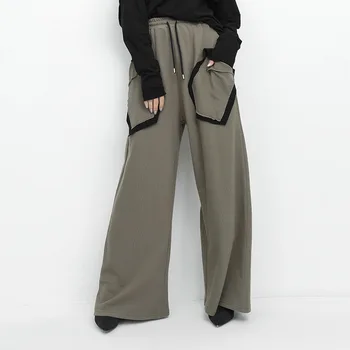 

Europe And The United States 2019 Autumn New Style Large Size Solid Color Elastic Waist Wide Leg Tide Personality Loose Pants