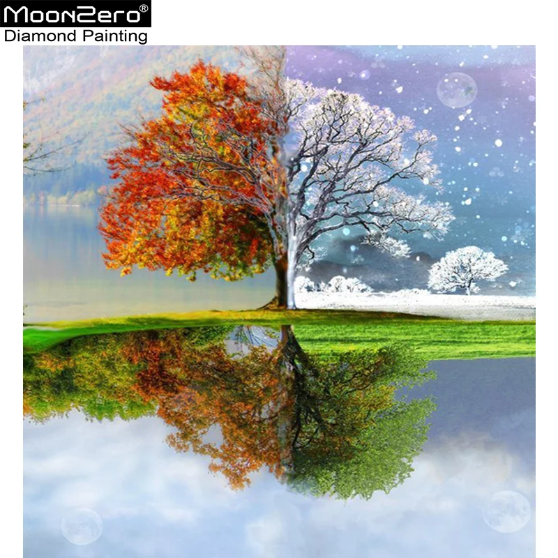 

5d square diamond mosaic diy pcitures needlework embroidery Scenery kits cross-stitch season trees home decor diamond painting