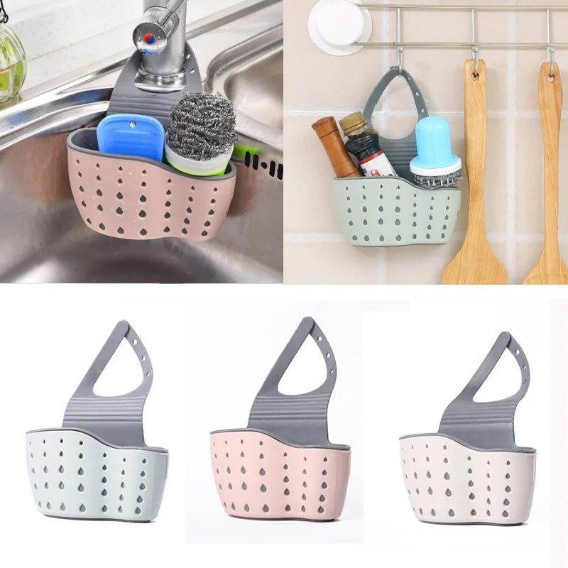 

Kitchen Sink Shelf Soap Sponge Drain Rack Bathroom Holder Kitchen Storage Suction Cup Kitchen Organizer Sink Washing Accessories