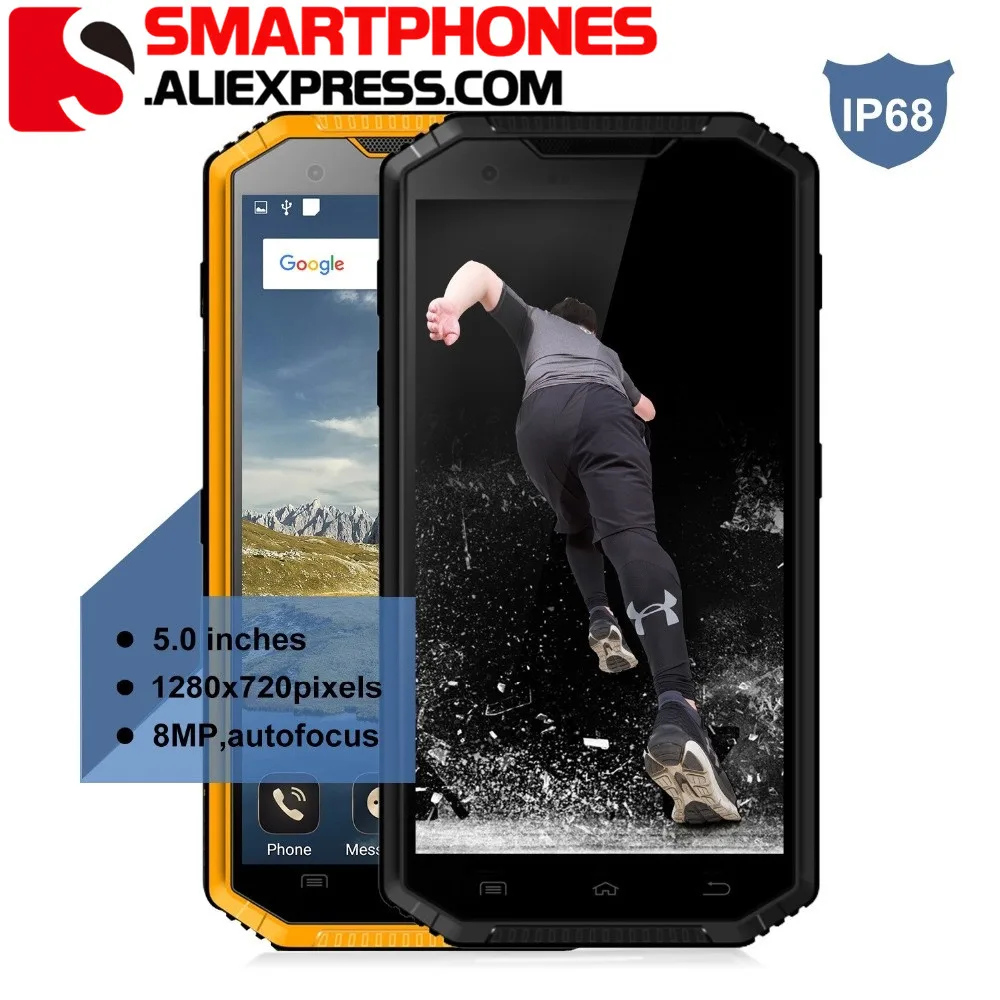 E & L W7S 4G водонепроницаемый 5 0 дюймовый HD IP68 мобильный телефон MTK 6737