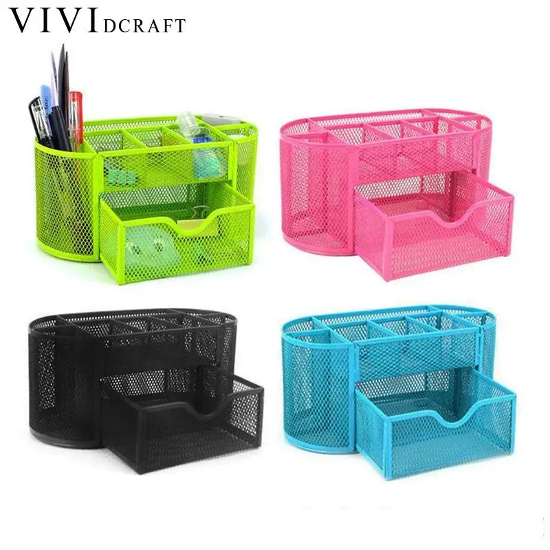 Creative Office Desk Accessories Wire Mesh Metal 9 Grids