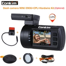 Conkim Dual lens Car Dash Cam Super-Condensatore Auto DVR Recorder FULL HD1080P del Precipitare Della Macchina Fotografica GPS CPL Hardwire Mini 0906