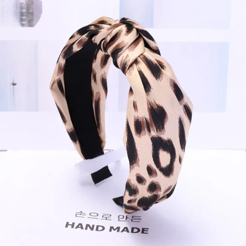 

9 Styles Bohemian Women Twist Knotted Headband Vintage Leopard Print Wide Hair Hoop Ruched Stretchy Makeup SPA Stretch Turban