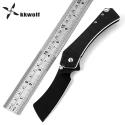 KKWOLF Sharp бритва нож черный D2 стали портативный складной карманный нож углеродное волокно Ручка Кемпинг cool Мужчины нож охотничий нож