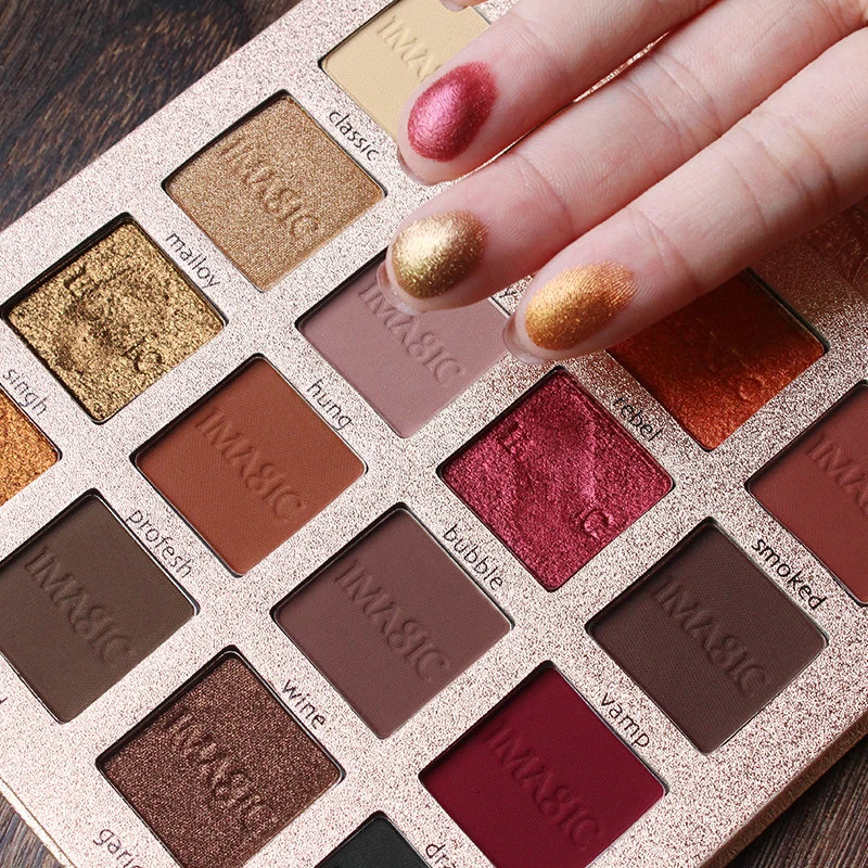 IMAGIC Matte Color Pigments Eyeshadow Palette Waterproof 16 Smoky Color Nude Matte Shimmer Eye Shadow Pallete Makeup IMAGIC Matte Color Pigments Eyeshadow Palette Waterproof 16 Smoky Color Nude Matte Shimmer Eye Shadow Pallete Makeup