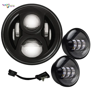 

For 60W/40w 7" LED Headlight Projector With 4.5" LED Auxiliary Spot Fog Light Passing Lamp ForFor Honda Hornet Touring Road King