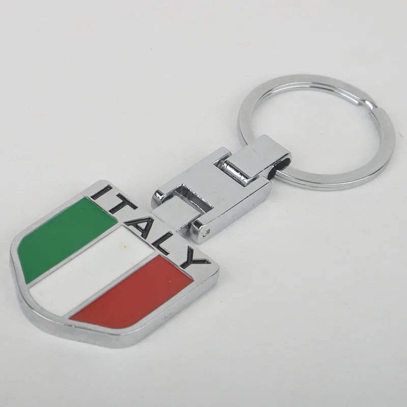 1pc Car Italy Italian Flag Keychain Key Ring Keyfob Accessory Metal Universal Durable For BMW e46 keychain Ring