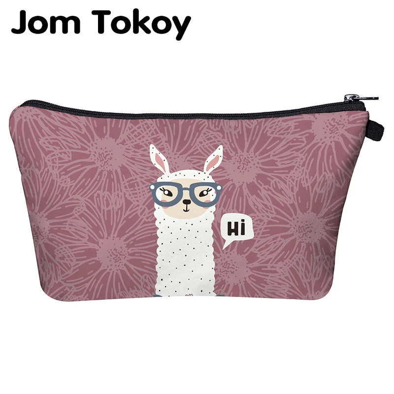 Jom Tokoy حقيبة تنظيم مستحضرات التجميل حقيبة مستحضرات تجميل الطباعة اللاما التجميل حقيبة أزياء النساء متعددة الوظائف حقيبة التجميل hzb960
