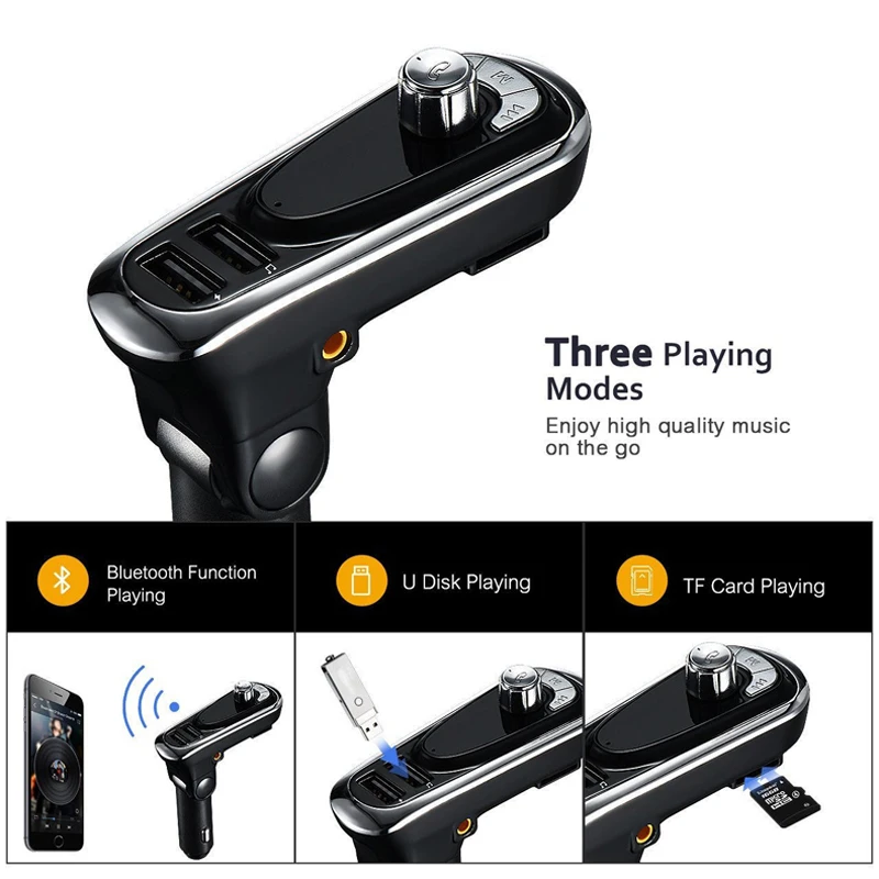 YASOKRO Bluetooth автомобильный комплект громкой связи fm-передатчик модулятор Автомобильный аудио mp3-плеер с детектором напряжения двойной USB Автомобильное зарядное устройство