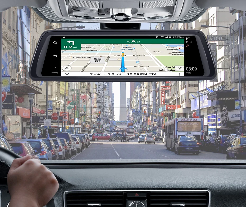 Junsun 1" 4G 4 камеры Автомобильный видеорегистратор ADAS Android автомобильный видеорегистратор 1080P зеркало заднего вида с gps навигацией Dashcam