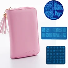 Büyük Dijit tırnak tırnak yapıştırması tutucu kılıf yuvarlak kare dikdörtgen 32 yuvaları manikür Nail Art plaka organizatör