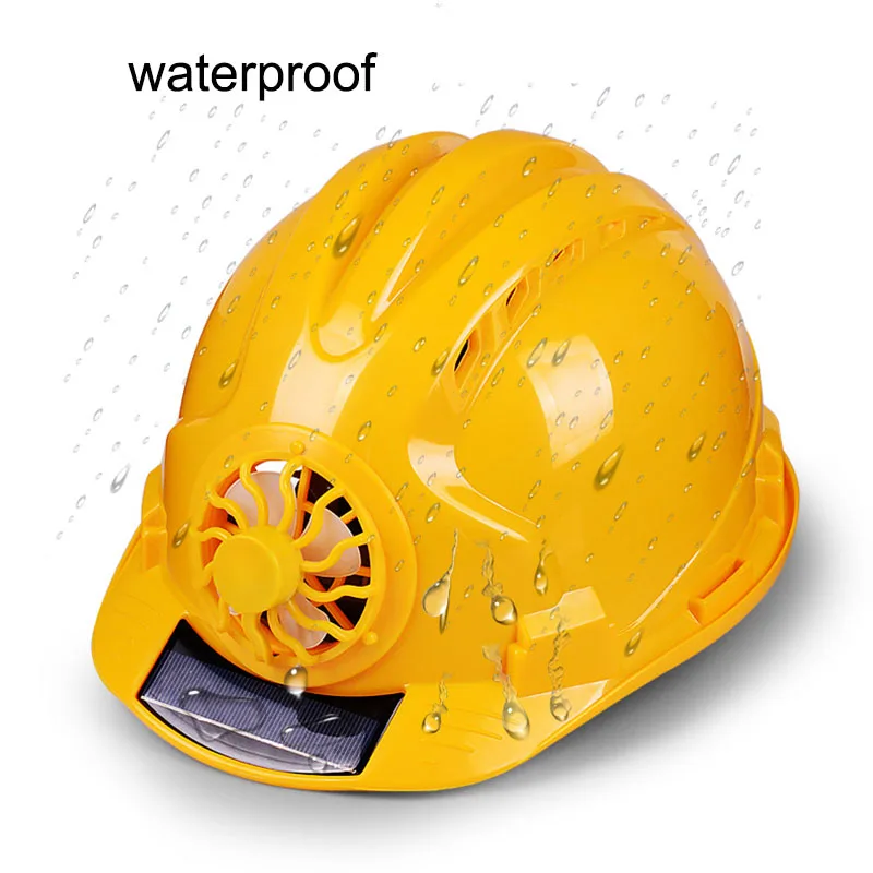 

Outdoor Working Safety Hard Hat Solar Power Fan Helmet Construction Workplace ABS material Protective Cap Powered by Solar Panel