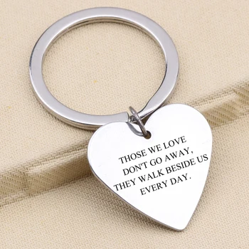 

Sympathy Key Ring Jewelry Those We Love Don`t Go Away They Walk Beside Us Everyday Heart Shaped Gift Bag Charms Car Key Tag