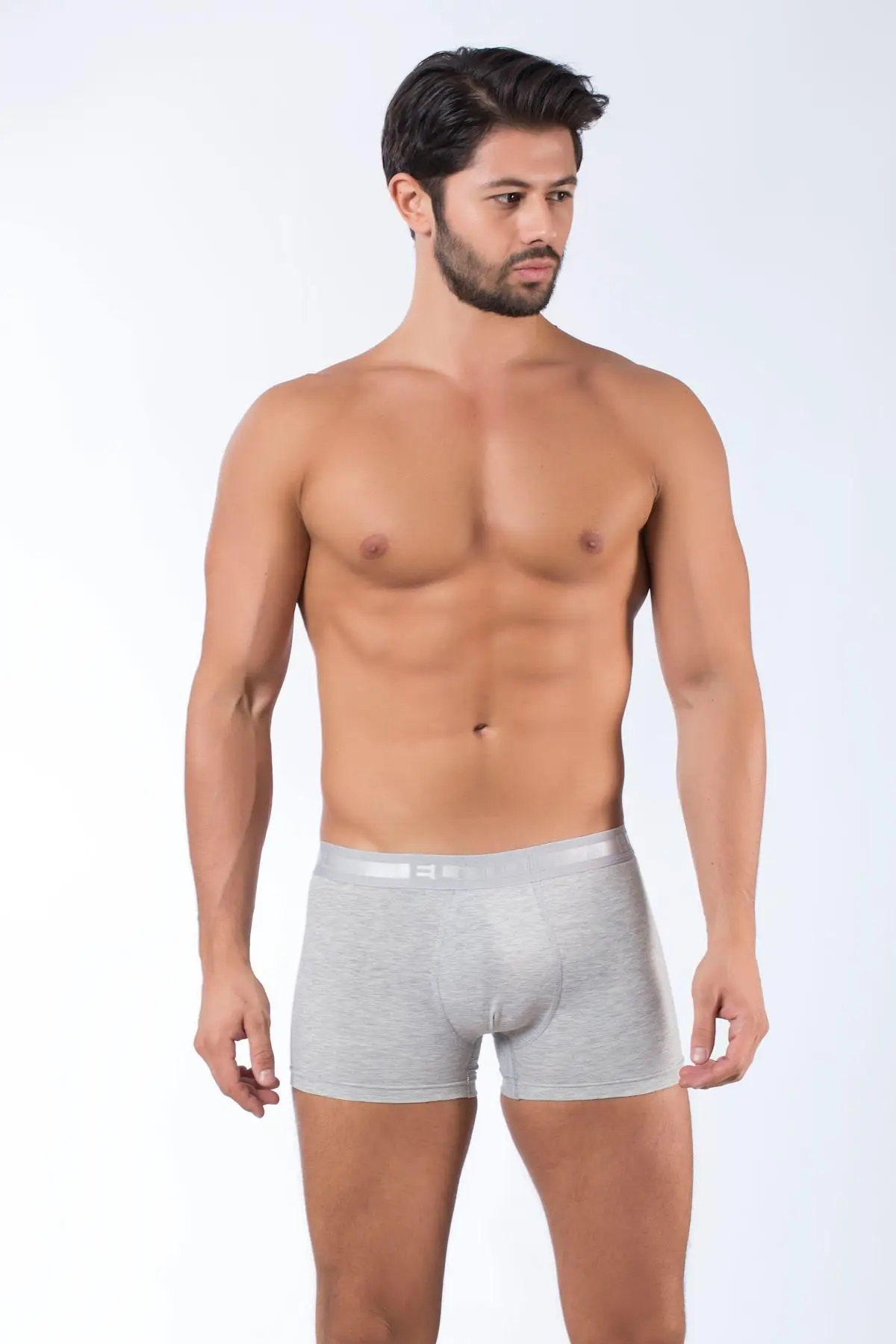 

STRAWBERRY Male Gray Cotton Boxer 755