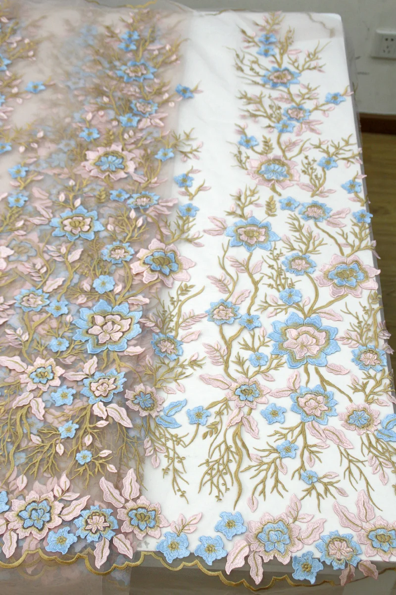 

Nigerian Lace Fabrics For Wedding 2019 African Lace Fabric With beads High Quality 3d Embroidery French Lace