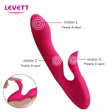 LEVETT Finger Vibrator Sex Toys For Woman 3 Motors 8 6 Modes Rabbit G spot Vibrator