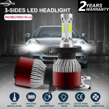 

H4 Car Headlight High-Low Beam LED Head Bulb h4/9003/HB2 6000K 144W 14400LM Hi-Lo Bulbs High Power 360 degree 9V-32V Waterproof