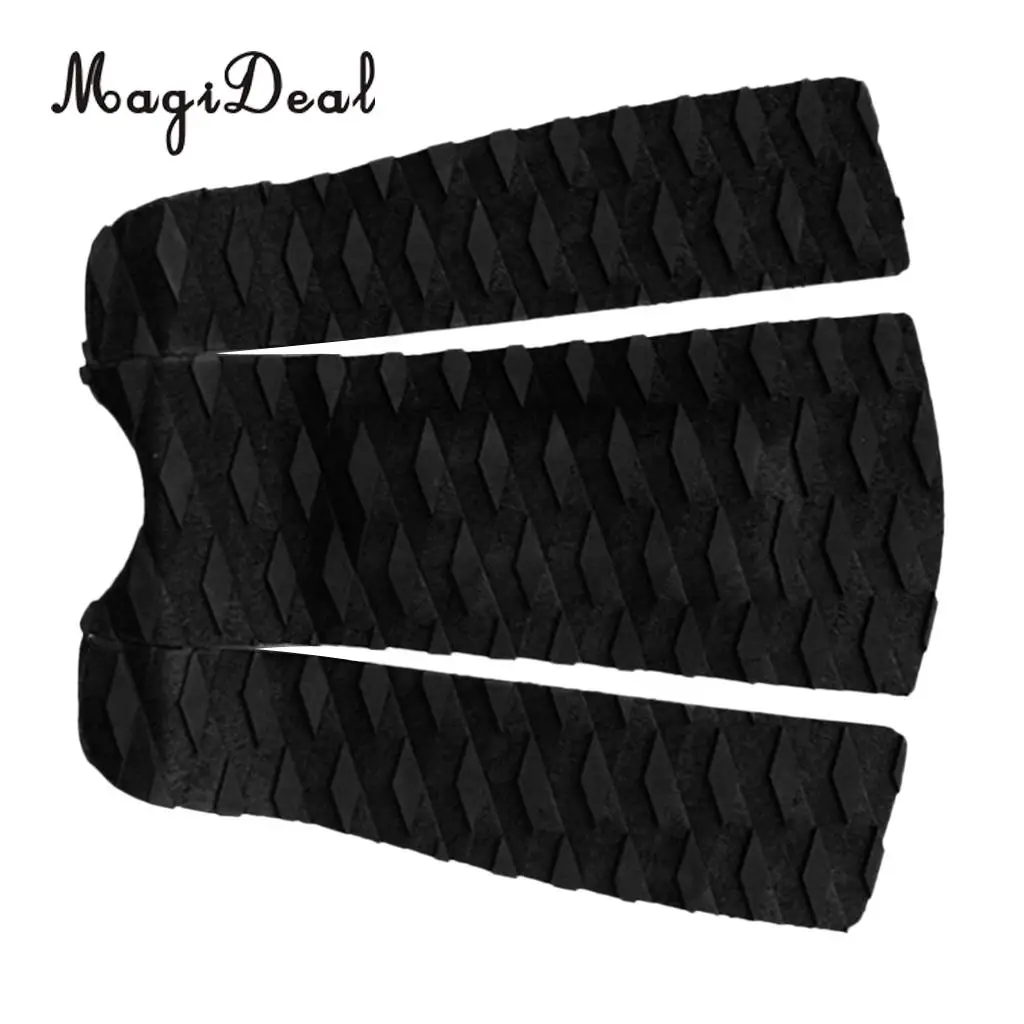MagiDeal 3Pcs Adhesive Diamond Grooved Non-slip EVA Surf Traction Pad Tail Pad Deck Grip Mat for Surfboard Shortboard Skimboard