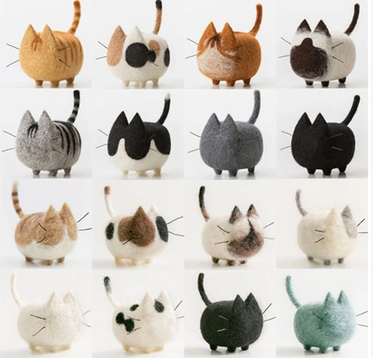 

Wool Felt Craft DIY Non Finished Poked Set Handcraft Kit for Needle Material Bag Pack