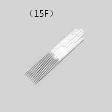 50 шт. Одноразовые стерилизованные 15F Иглы для татуажа постоянный Макияж Насадки для татуировок питания 316 Спецодежда медицинская Нержавеющая сталь 15F Вышивка Крестом Иглы