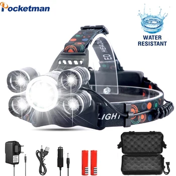 

Powerful T6 Headlight LED Headlamp Waterproof Headlamp with 4 Modes Bright Lighting Head Torch with 18650 Battery