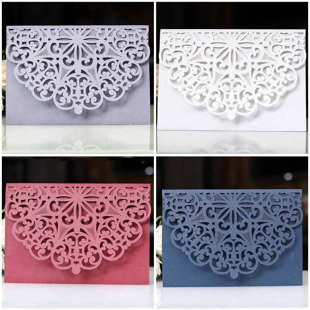  10pcs New Laser Cut Wedding Invitations Cards Luxury Flora Wedding Greeting Cards Business Invitati - 32923391044