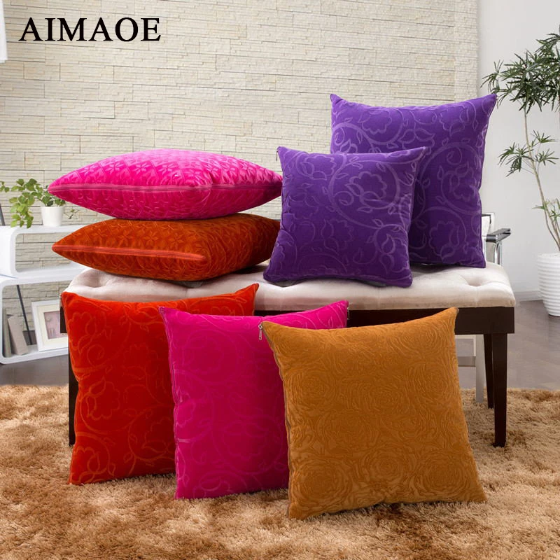 Square printed cushion blanket Korea velvet jacquard pillow 40 * 40cm