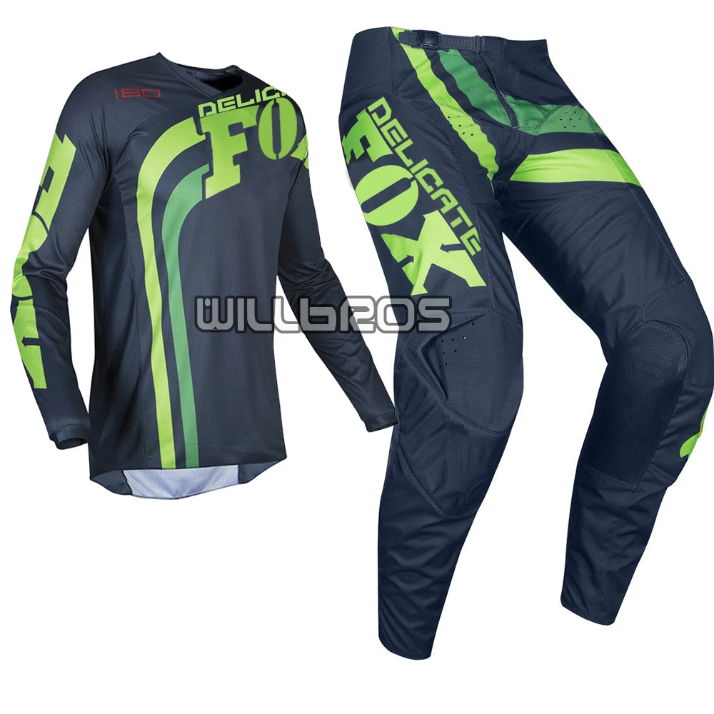 Зеленый MX 180 Cota для мотокросса, MTB велосипеда, велосипедная Экипировка, набор мужской одежды из джерси и штанов