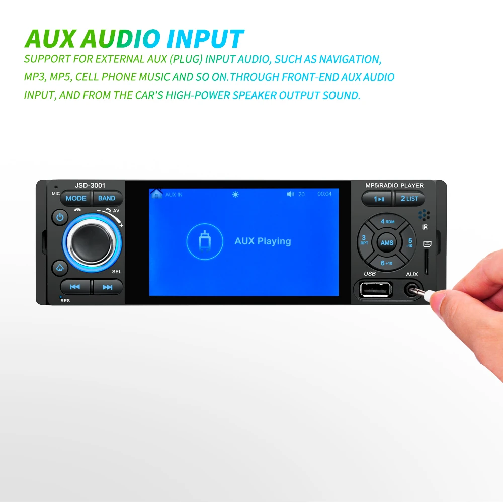 Podofo Автомагнитола 1 Din Авторадио 4 дюймов сенсорный экран Авто аудио стерео Мультимедийный Плеер Зеркало Ссылка Bluetooth USB AUX FM SWC