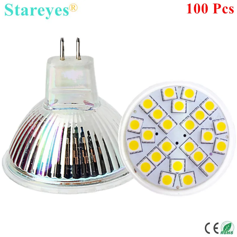 

Free Shipping 100 pcs SMD 5050 24 LED 5W MR16 DC12V High Quality LED Spotlight Bulb LED light Droplight lamp lighting