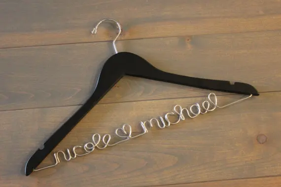 

Personalized Wedding Gown Hanger for Bride Handmade Wood custom name unique bridal veil Engagement Gifts bridesmaid Ornament