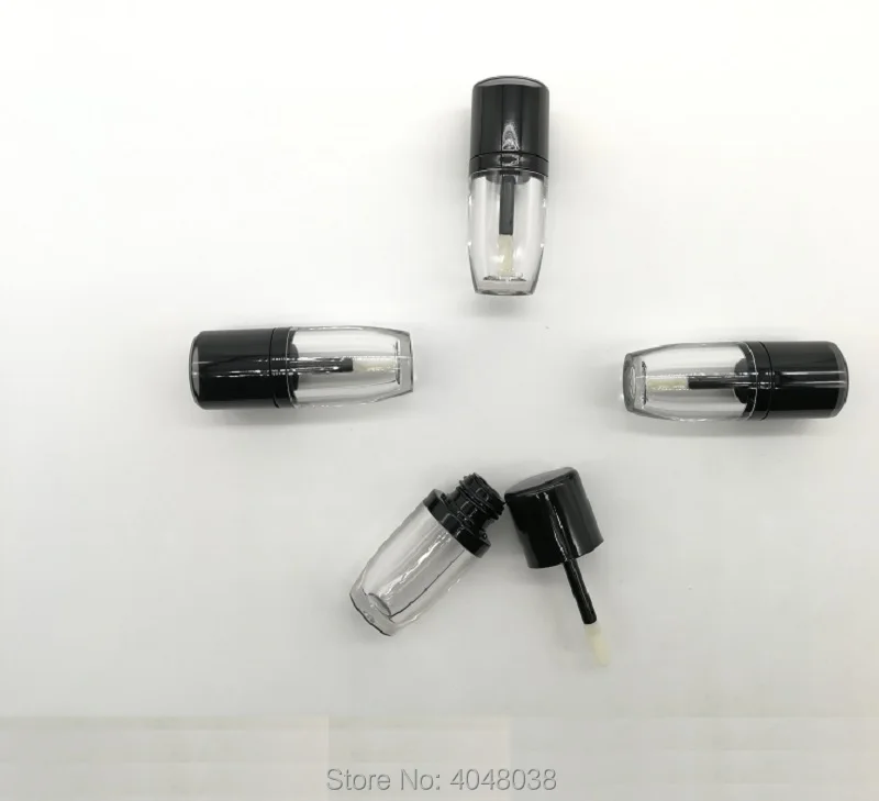 Empty Lip balm Container Mini Sample Cosmetic Lipstick Refillable Bottle Small Plastic Clear Lip Gloss Tube Black Cap Lip (4)