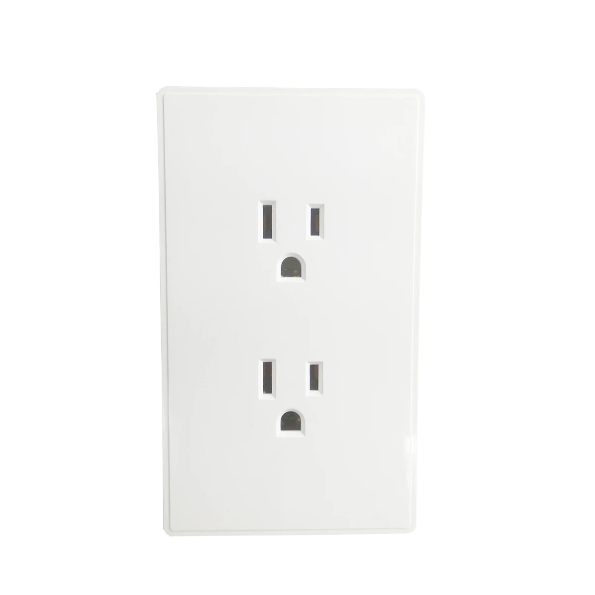 

15A US Standard Double Plug Adapter Socket Outlet,White Fireproof PC Panel Socket,Suit Mexico Canada Colobomia Japan USA Plug