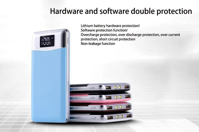  Double USB power bank 10000mah External Battery LCD Portable Mobile phone Charger powerbank for iPh