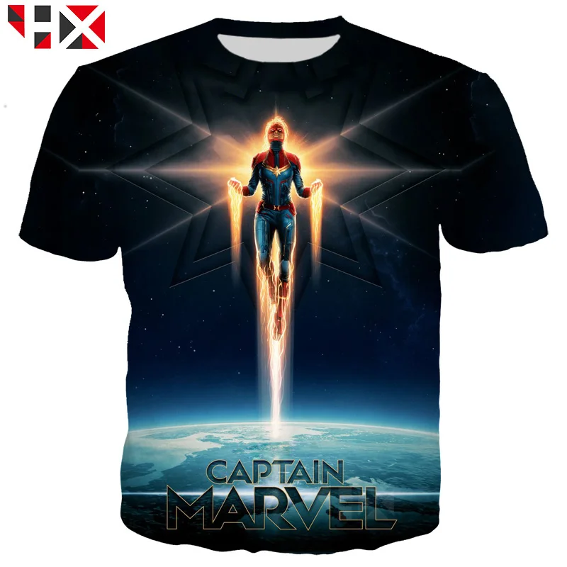 

2019 Newest Movie Captain Marvel 3D Print T Shirt / Sweatshirt / Hooded Unisex Fashion Trend Street Style T Shirt HX228