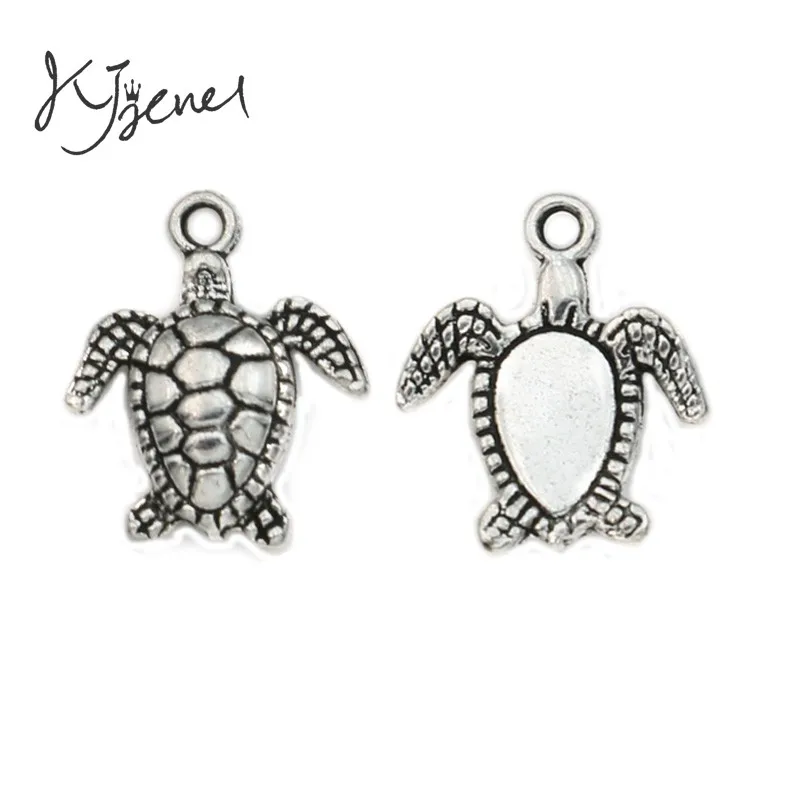 

10pcs Antique Silver Plated Turtle Charms Pendants Fit Jewelry Making Findings Accessories Diy Handmade 18x15mm