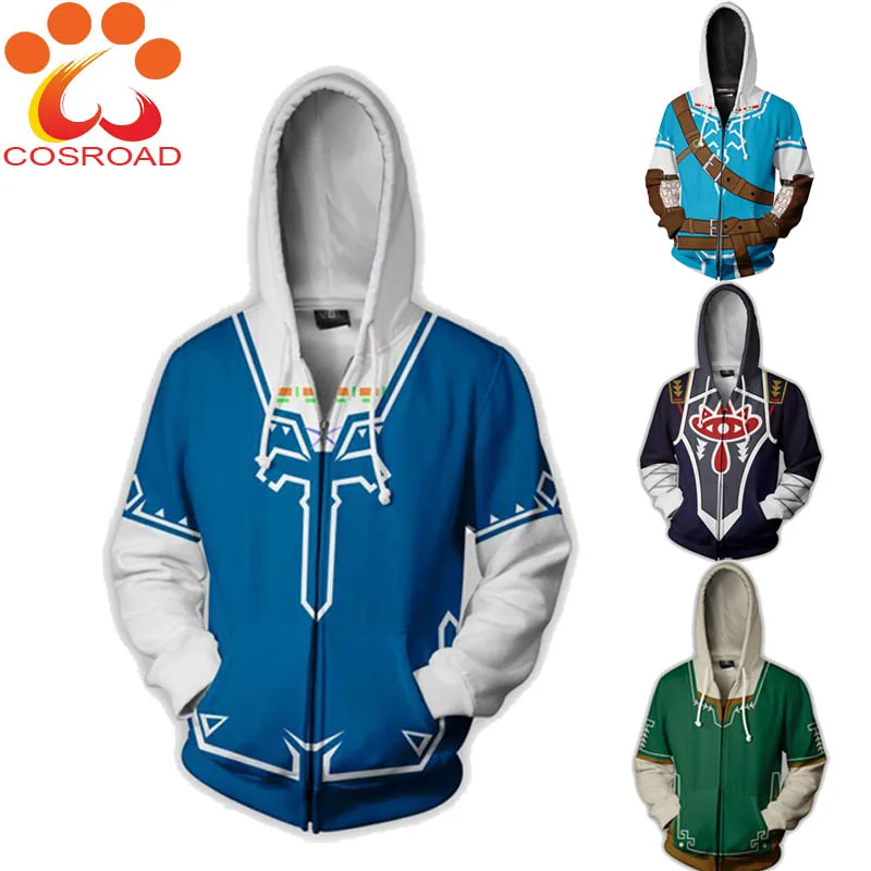 

Cosroad The Legend of Zelda Hoodies Zelda Princess Cosplay 3D Print Sweatshirts Hooded Adult Halloween Jacket Coats