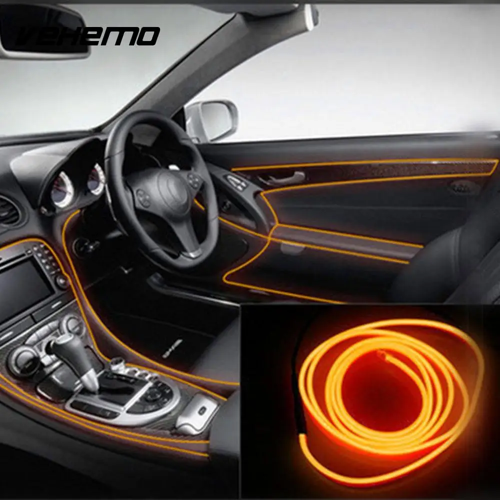 Vehemo coches luces de neón tira de Luces de decoración tira de piezas de coche de decoración para lámpara de coche tira de luces de Interior Flexible Vehemo coches luces de neón tira de Luces de decoración tira de piezas de coche de decoración para lámpara de coche tira de luces de Interior Flexible