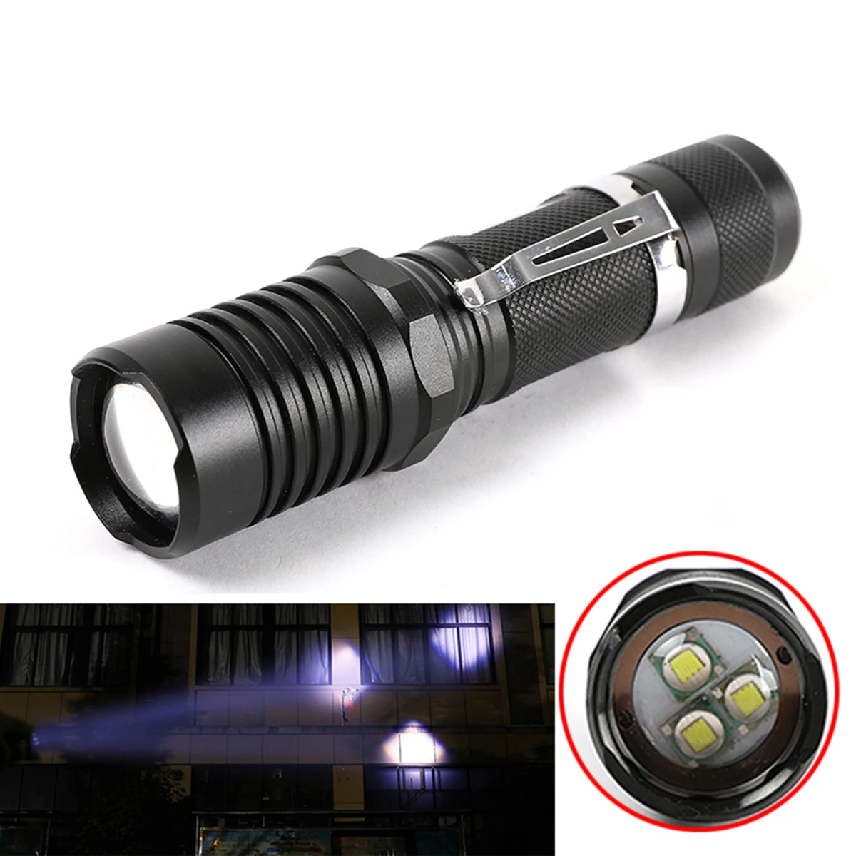 Newest Super Bright LED Flashlight XML-3506 T6 20000 Lumens 5 Modes Zooming Torch