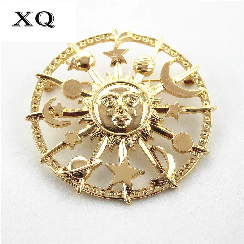 

Free shipping new fashionable women's jewelry Sun moon star Galaxia men's women's wild brooch Clothing accessorie