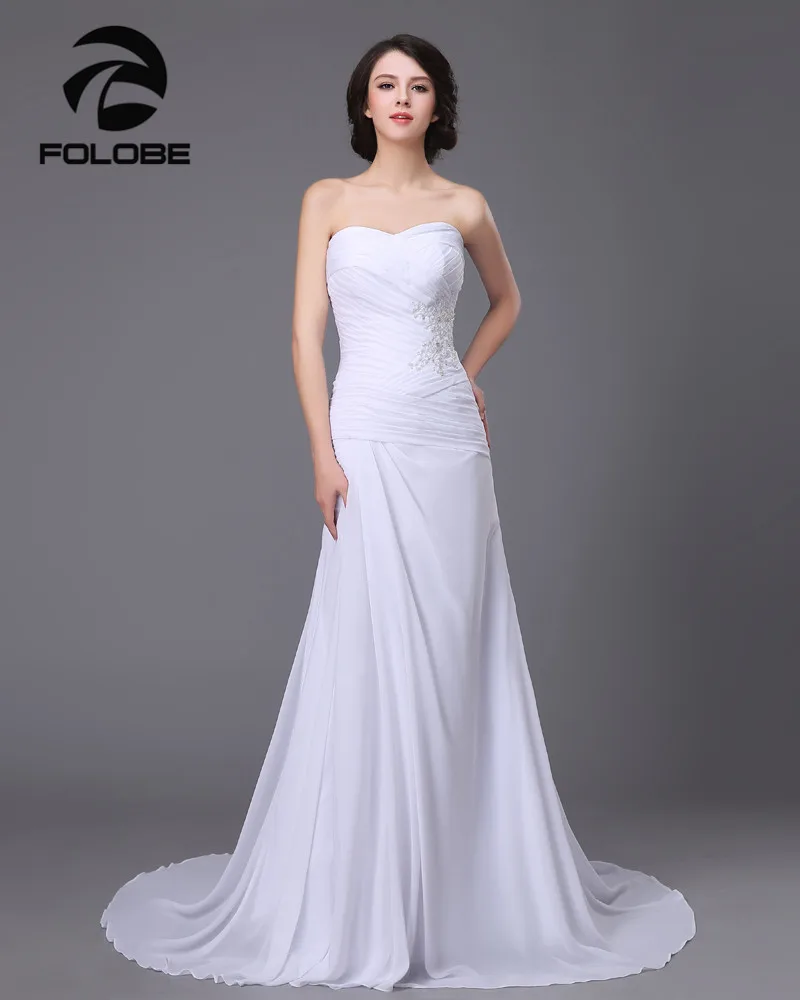 Vestido De Casamento индивидуальный заказ белый/слоновая кость шифон Аппликация