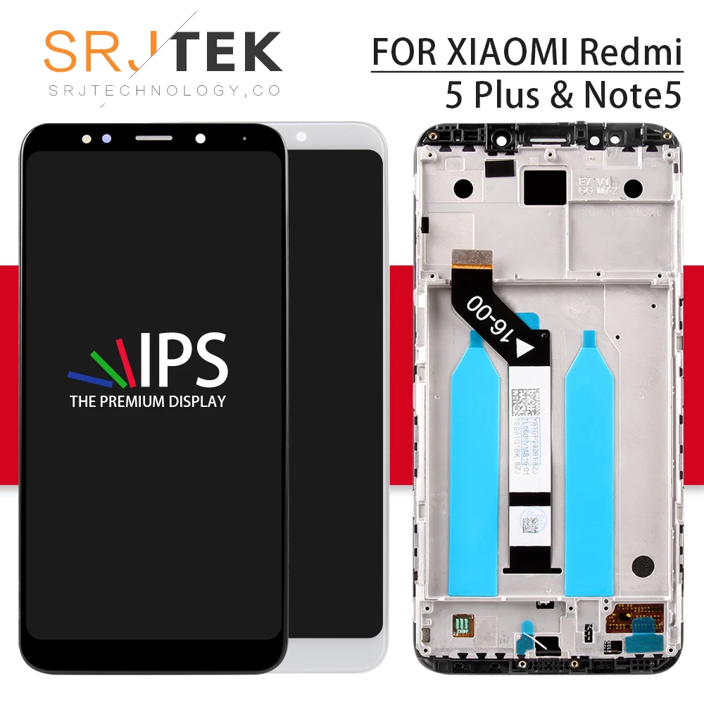 Pаспродажа Srjtek для Xiaomi Redmi 5 Plus Redmi Note 5 ЖК дисплей Матрица стекло сенсорный экран дигитайзер Рамка для Redmi Note 5 Pro Prime font b lcd b font