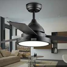 220V 48 дюймов черный/белый Электрический Потолочный вентилятор-светильник 24W светодиодный белый светильник пульт дистанционного управления/настенный выключатель три шестерни